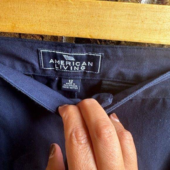American Living Blue Flat Front Shorts - Picture 2 of 5